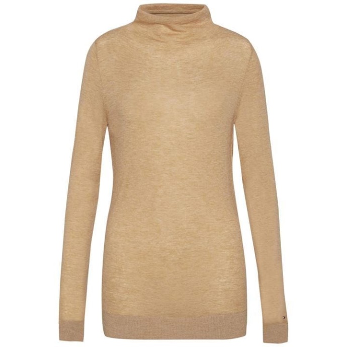 Adelina Højhalset Sweater Brun Tommy Hilfiger Danmark