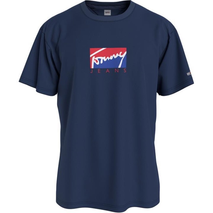 Blok Grafisk T-shirt Twilight Navy Tommy Hilfiger Danmark