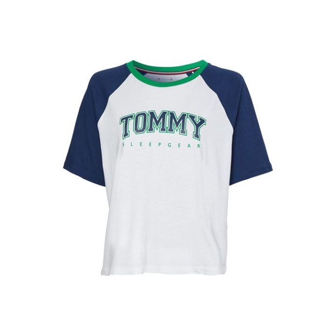 Cn Ss T-shirt Hvid/marineblå Tommy Hilfiger Danmark