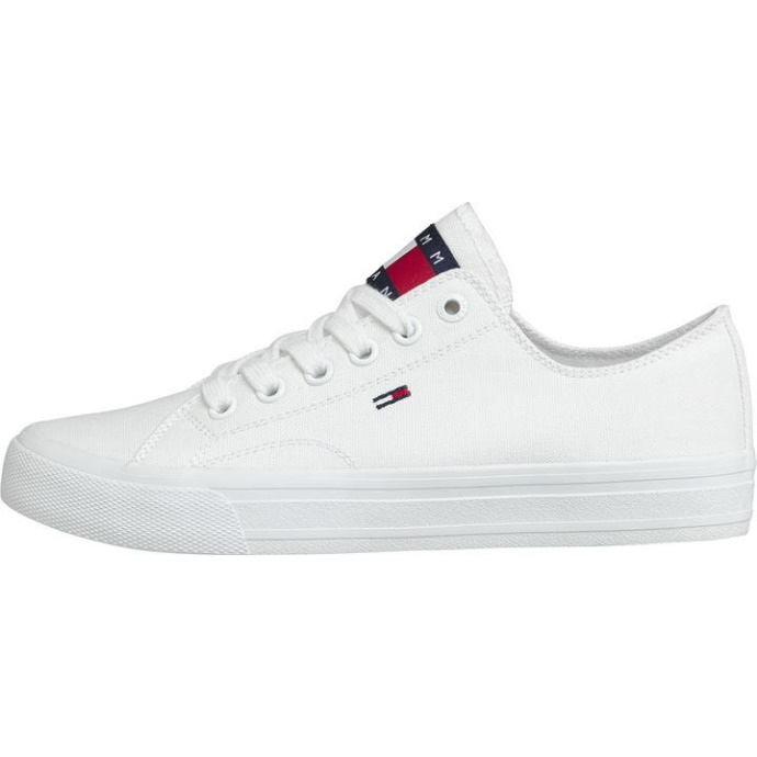 Kanvas Lave Sneakers Tommy Hilfiger Danmark Hvid