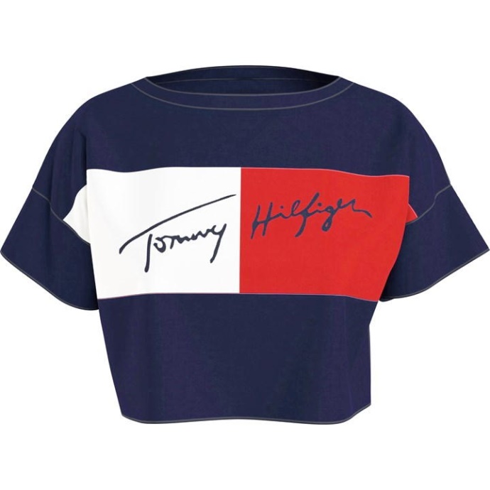 Cropped T-shirt Desert Sky Tommy Hilfiger Danmark