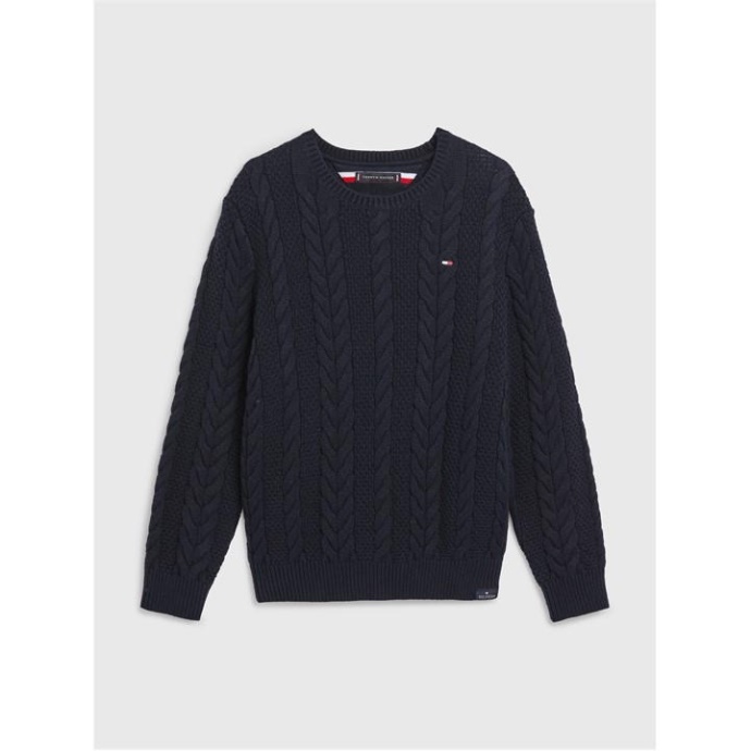 Essential Cable Sweater Tommy Hilfiger Danmark Desert Sky Dw5
