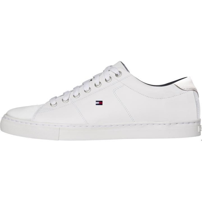 Essential Lædersneaker Hvid Tommy Hilfiger Danmark