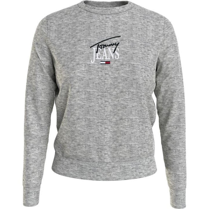 Essential Logo Crew Sweatshirt Lt Grå Htr P01 Tommy Hilfiger Danmark