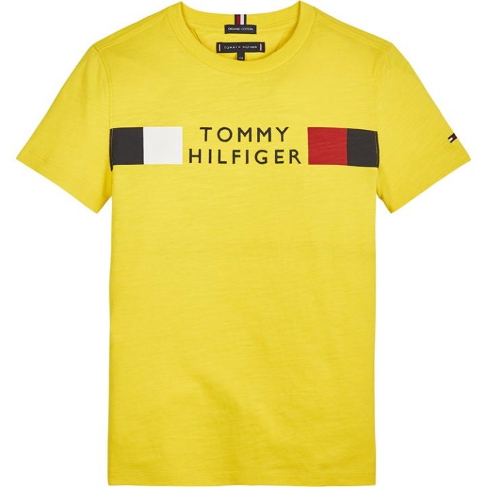 Global Stripe T-shirt Zh3 Valyellow Tommy Hilfiger Danmark