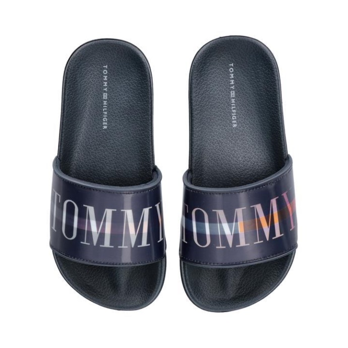 Junior Holograph Slides Navy 800 Tommy Hilfiger Danmark