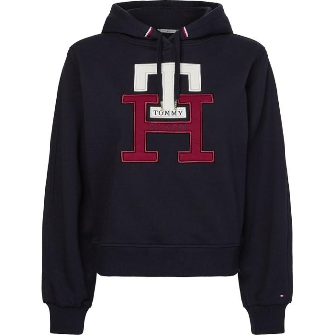 Stort Monogram Th Hættetrøje Desert Sky Tommy Hilfiger Danmark