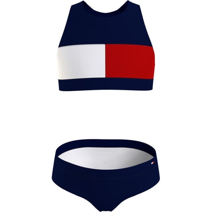 Stort Flag Bikini Sæt Tommy Hilfiger Danmark Navy Dw5
