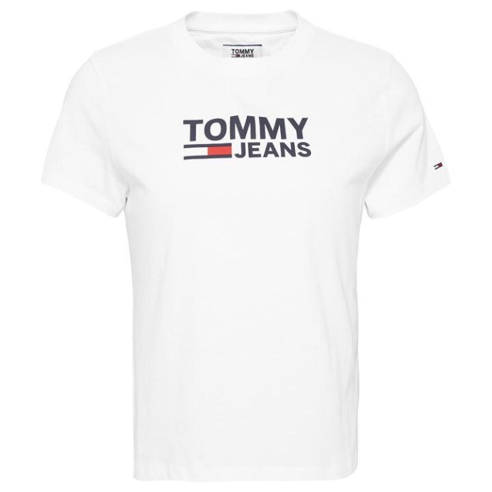 Logo T-shirt Klassisk Hvid Tommy Hilfiger Danmark