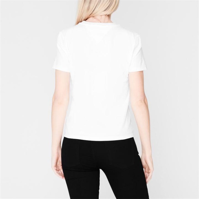 Logo T-shirt Klassisk Hvid Tommy Hilfiger Danmark