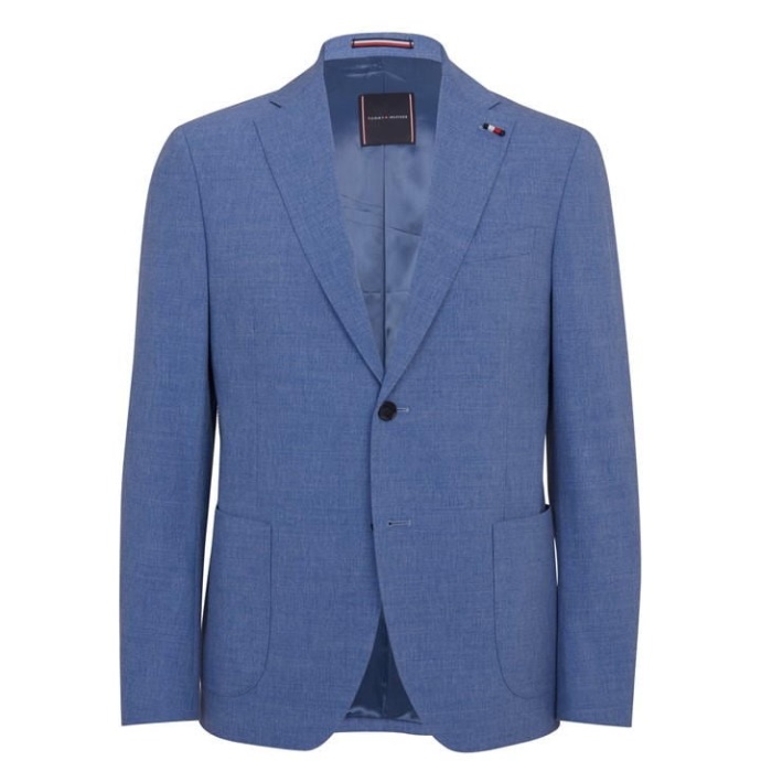 Almindelig Vævet Blazer Tommy Hilfiger Danmark Blå
