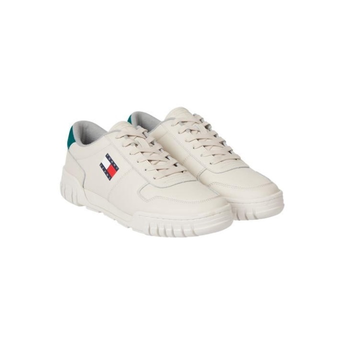Retro Læder Kopsål Stenet Beige Ace Tommy Hilfiger Danmark