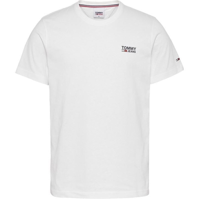 Almindelig Corp Logo T-shirt Hvid Tommy Hilfiger Danmark