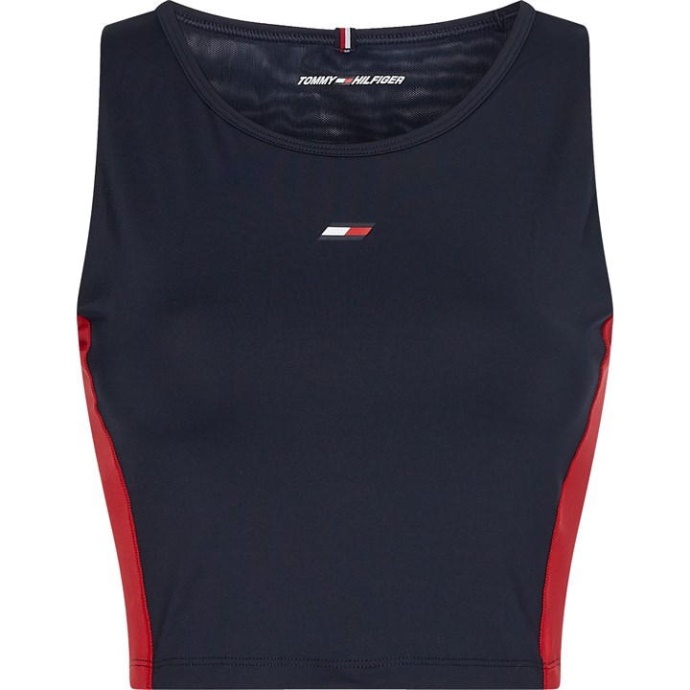 Slim 2i1 Color Block Tank Top Tommy Hilfiger Danmark ørken Himmel/rød