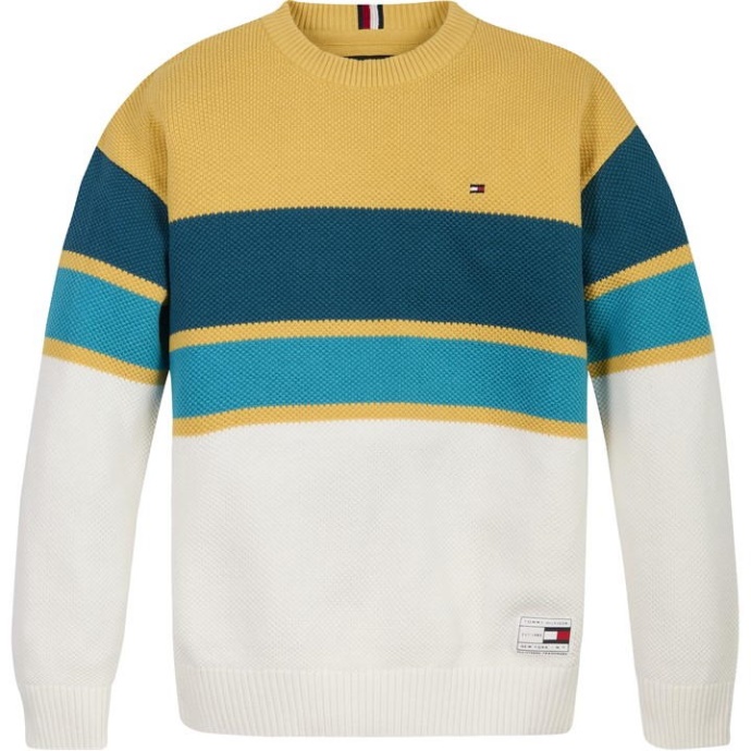 Struktur Rugby Stribe Sweater Tommy Hilfiger Danmark Benzin Cwj