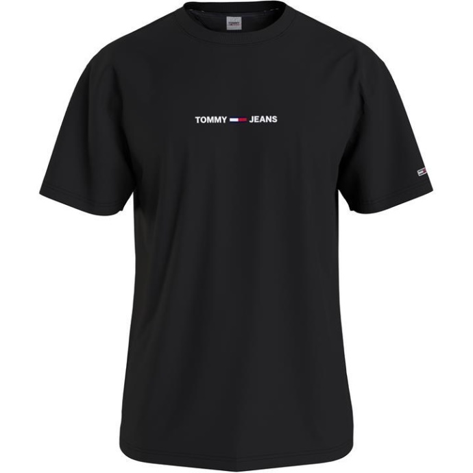 Lille Tekst T-shirt Tommy Hilfiger Danmark Sort