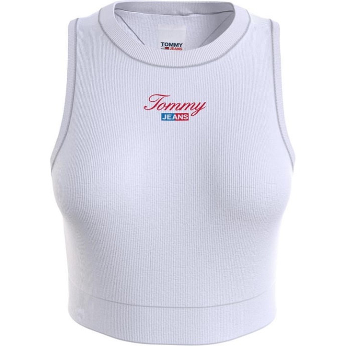 Tjw Crop Rwb Script Tank Tommy Hilfiger Danmark Hvid Ybr