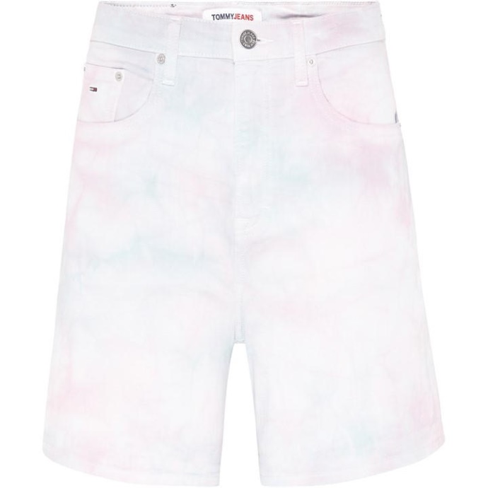 Tie Dye Denim Mom Shorts Denim Farve 1ce Tommy Hilfiger Danmark