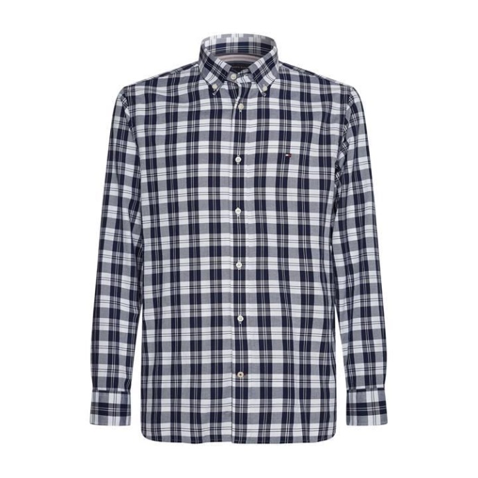 Tommy Ternet Skjorte Tommy Hilfiger Danmark Marineblå/hvid 0ms