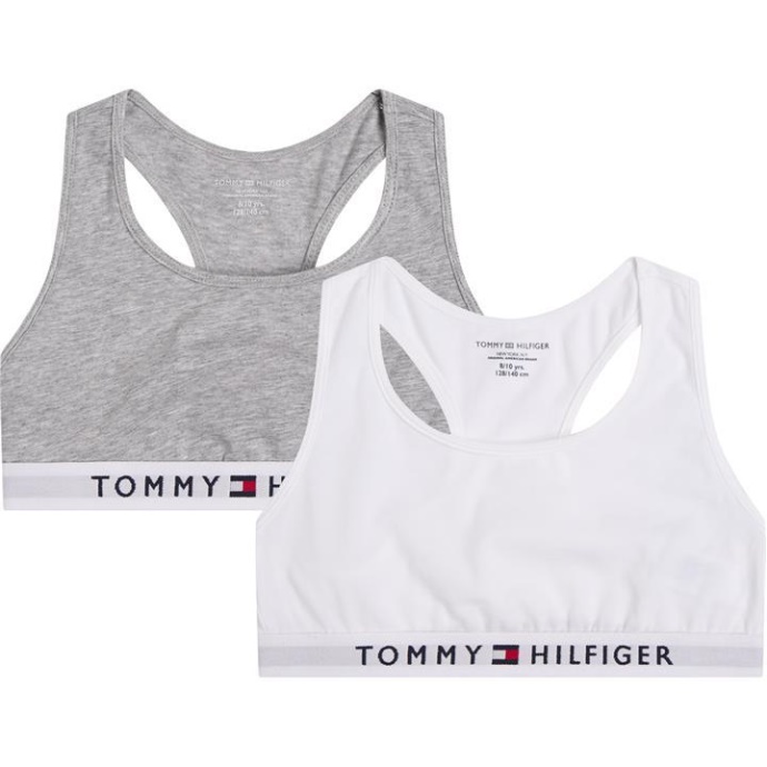 Tommy Hilfiger Danmark 2 Pak Logo Bh Grå/hvid 0ud Tommy Hilfiger Danmark