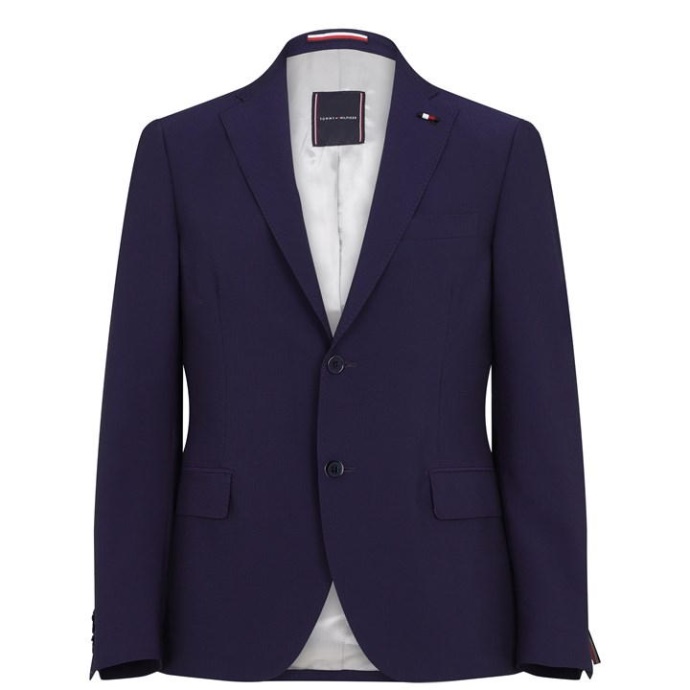 Tommy Hilfiger Danmark Blå Seersucker Jakke