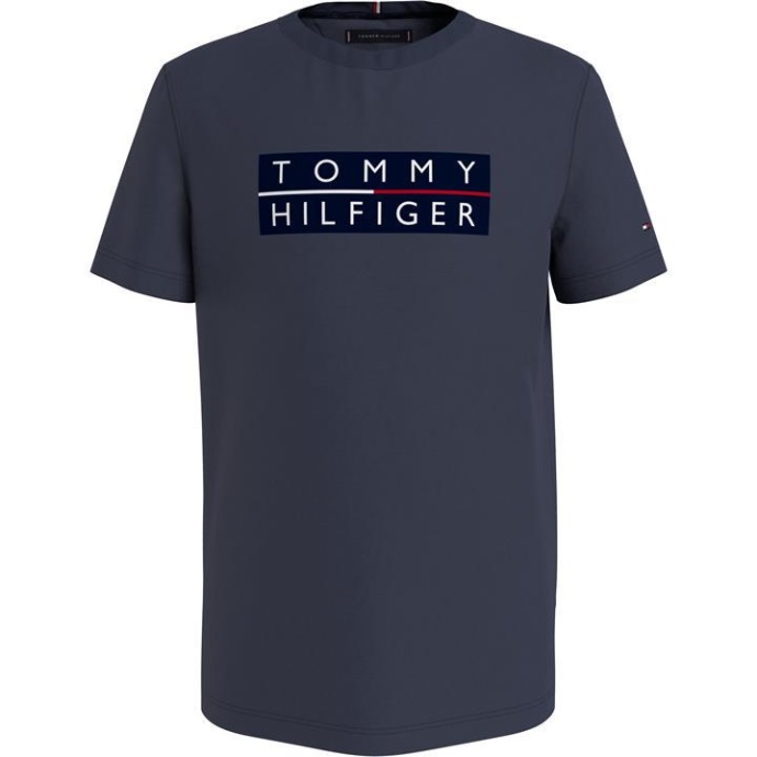 Tommy Hilfiger Danmark C87 Twnavy Tommy Hilfiger Danmark Logo-t-shirt Med Korte ærmer Til Spædbørn