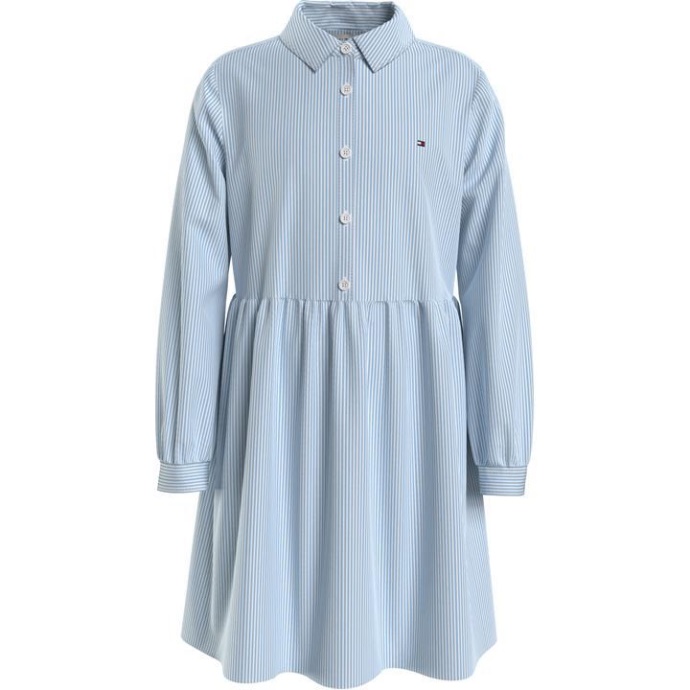 Tommy Hilfiger Danmark Rolig Blå Stribet Kjole Juniorpiger