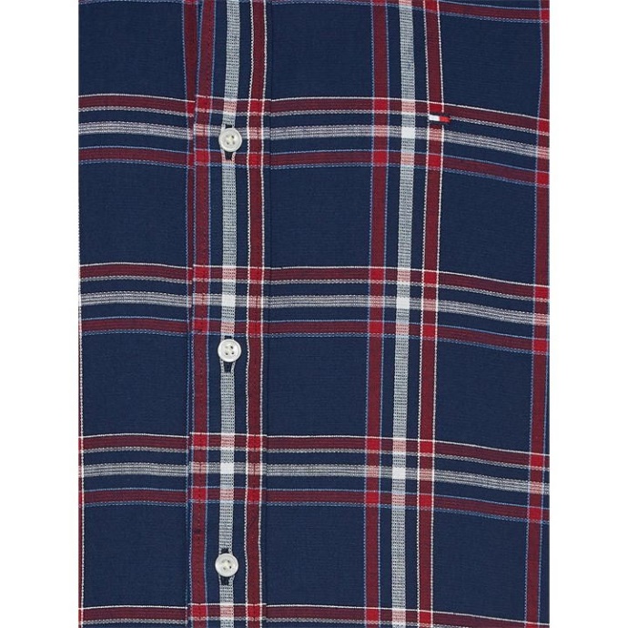 Tommy Hilfiger Danmark Carbon Navy Rød Tommy Flex Dobby Shr Sn21