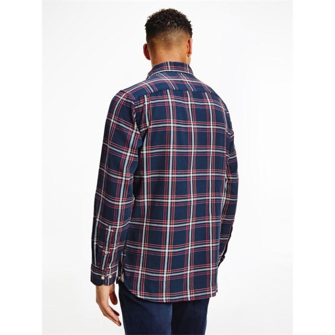 Tommy Hilfiger Danmark Carbon Navy Rød Tommy Flex Dobby Shr Sn21