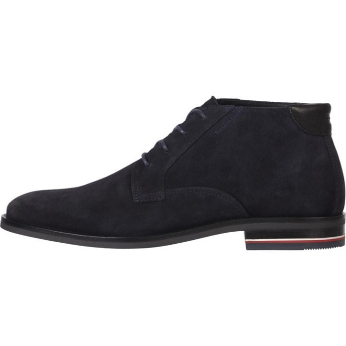 Tommy Hilfiger Danmark Desert Sky Dw5 Signatur Hilfiger Ruskindsstøvle