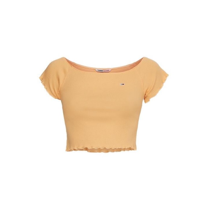 Tommy Hilfiger Danmark Faded Sun Crop Rib Off Shoulder Top