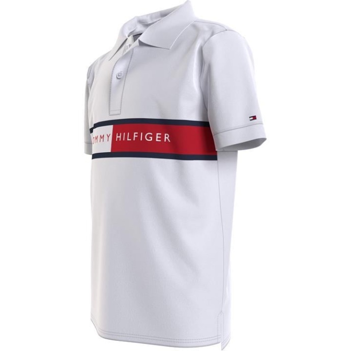 Tommy Hilfiger Danmark Flag Polo Børn Hvid Ybr Tommy Hilfiger Danmark