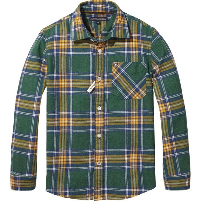 Tommy Hilfiger Danmark Grøn Drenge Tommy Hilfiger Danmark Ternet Skjorte