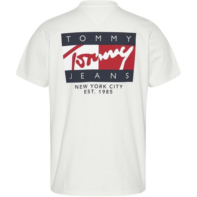 Tommy Hilfiger Danmark Elfenben Ybi Vintage Flag T-shirt