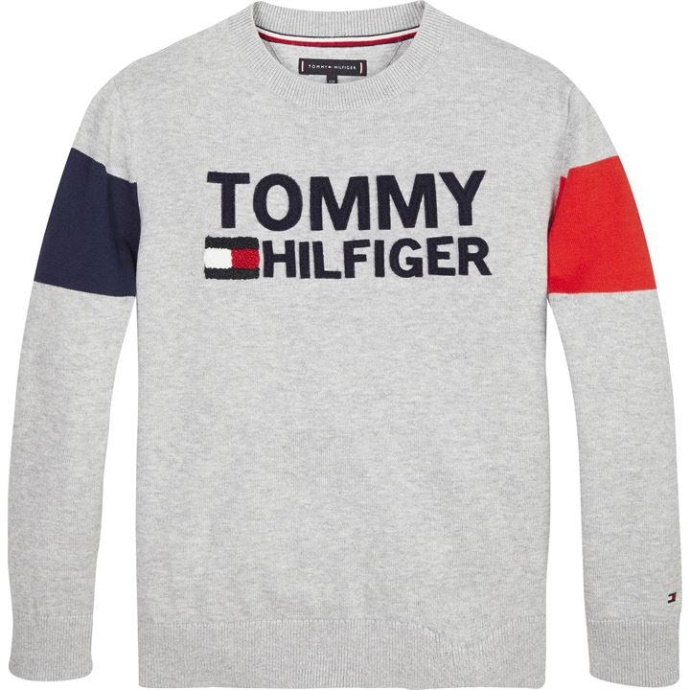 Tommy Hilfiger Danmark Lysegrå Colourblock Sweatshirt