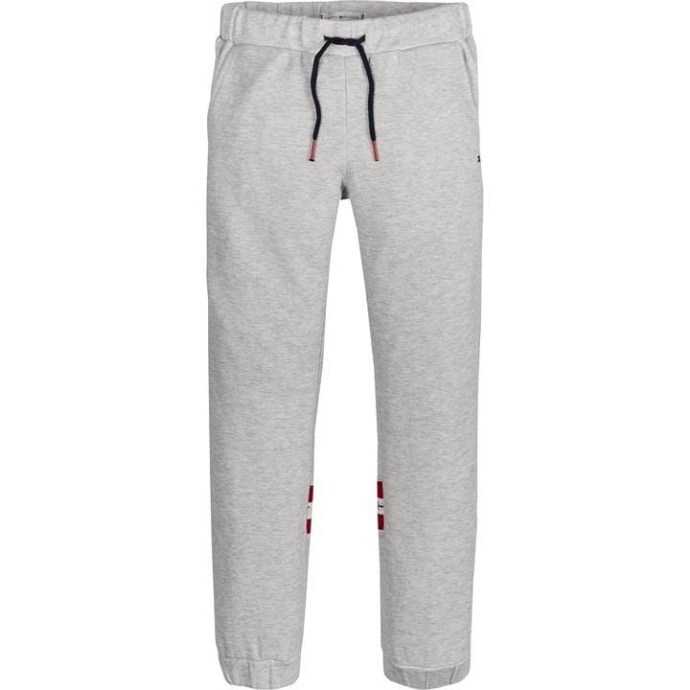 Tommy Hilfiger Danmark Lysegrå Piger Rib Detalje Joggingbukser