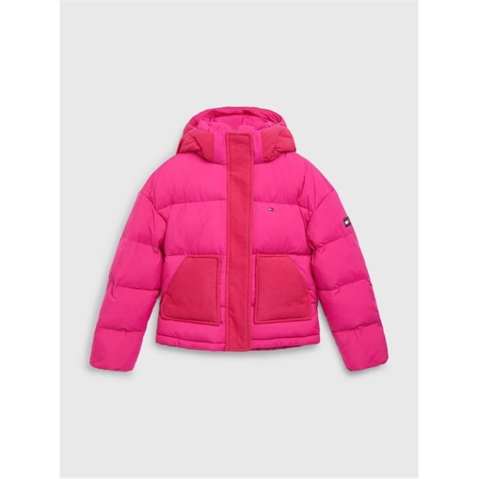 Tommy Hilfiger Danmark Magenta Tzo Mixed Media Puffer