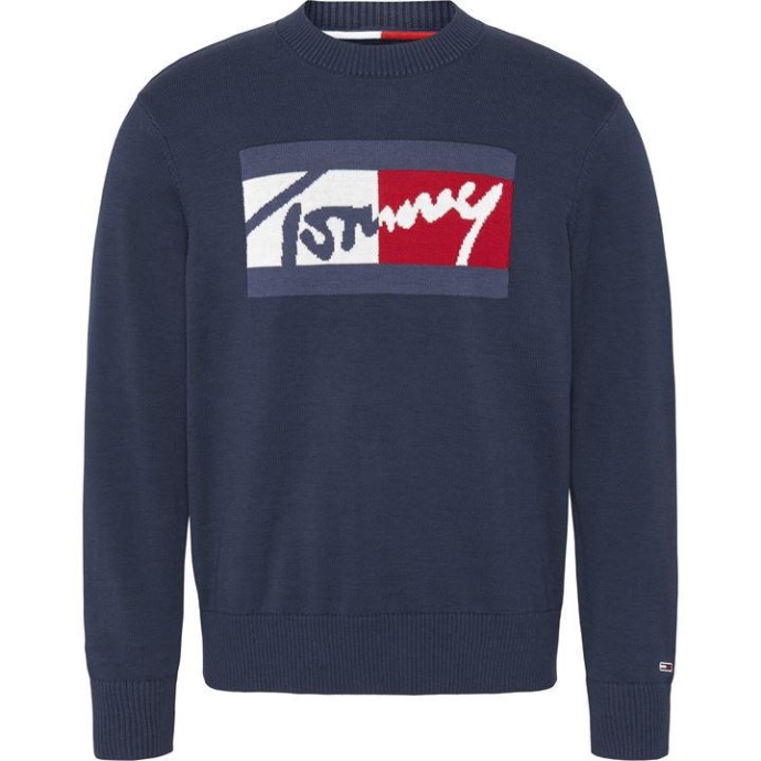 Tommy Hilfiger Danmark Navy C87 Tommy Jeans Tommy Crew Sweater