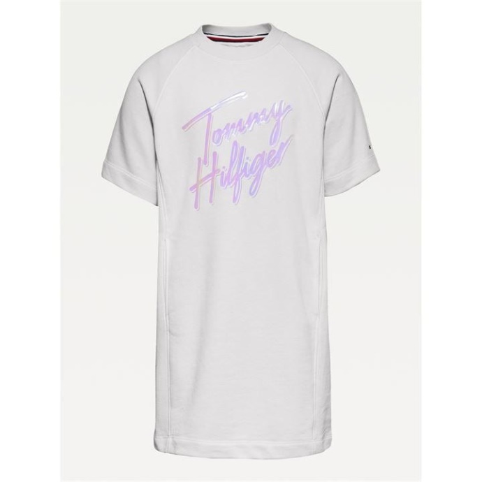 Tommy Hilfiger Danmark Script Kjole Tommy Hilfiger Danmark Hvid