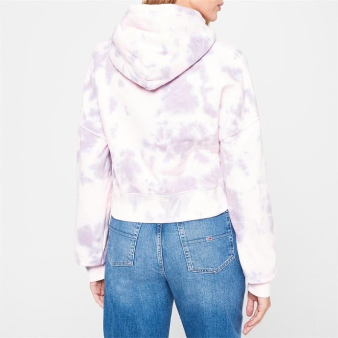 Tommy Hilfiger Danmark Tie Dye Hættetrøje Dame Tommy Hilfiger Danmark Pink