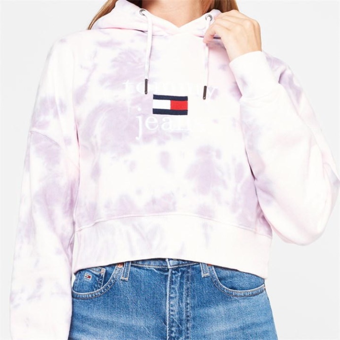 Tommy Hilfiger Danmark Tie Dye Hættetrøje Dame Tommy Hilfiger Danmark Pink