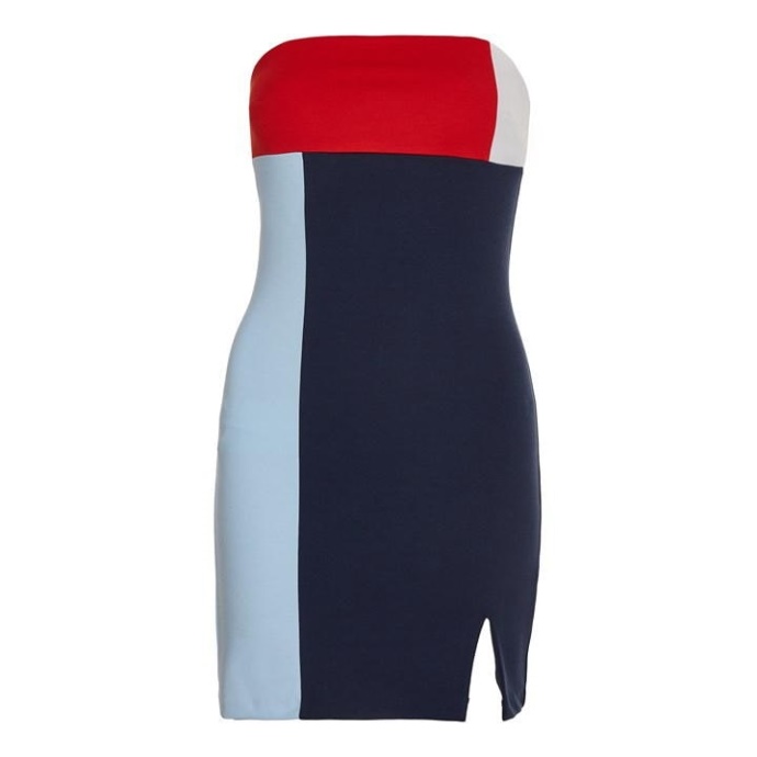 Tommy Hilfiger Danmark Twilight C87 Arkiv Color Block Bodycon Kjole