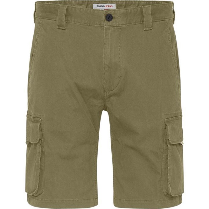 Tommy Hilfiger Danmark Uni Oliven L8q Washed Cargo Shorts