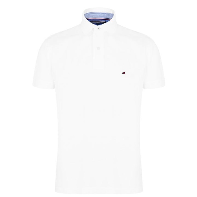 Tommy Hilfiger Danmark Hvid Kerne Almindelig Poloshirt