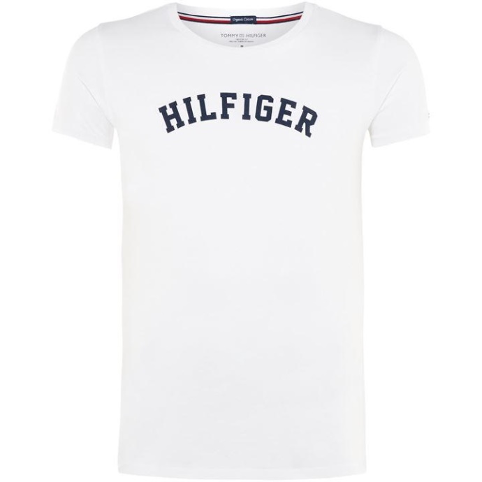 Tommy Hilfiger Danmark Hvid Logo Print T-shirt