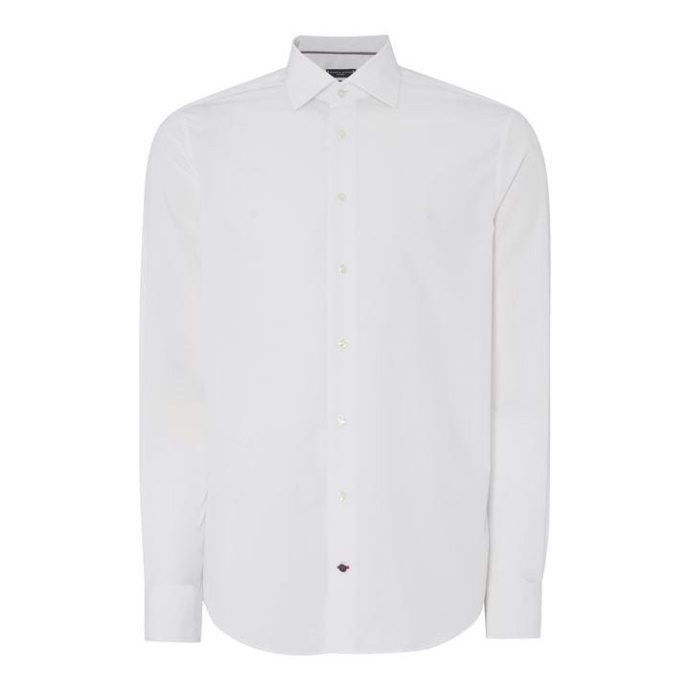 Tommy Hilfiger Danmark Hvid Regular Fit Poplin Skjorte