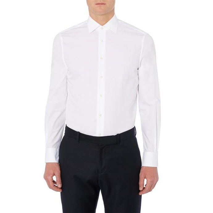 Tommy Hilfiger Danmark Hvid Regular Fit Poplin Skjorte