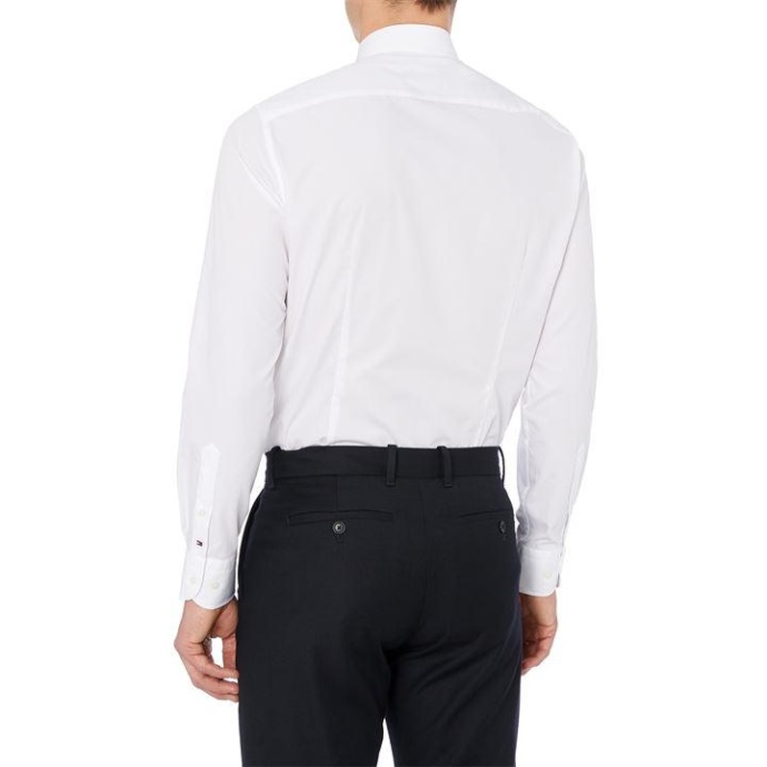 Tommy Hilfiger Danmark Hvid Regular Fit Poplin Skjorte