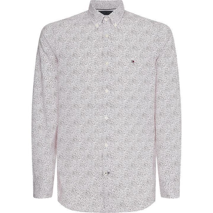 Tommy Hilfiger Danmark Hvid/rød/marineblå 0k5 Tommy Hilfiger Danmark Slim Micro Floral Skjorte