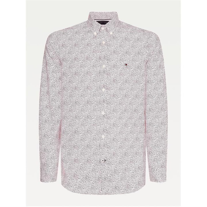 Tommy Hilfiger Danmark Hvid/rød/marineblå 0k5 Tommy Hilfiger Danmark Slim Micro Floral Skjorte